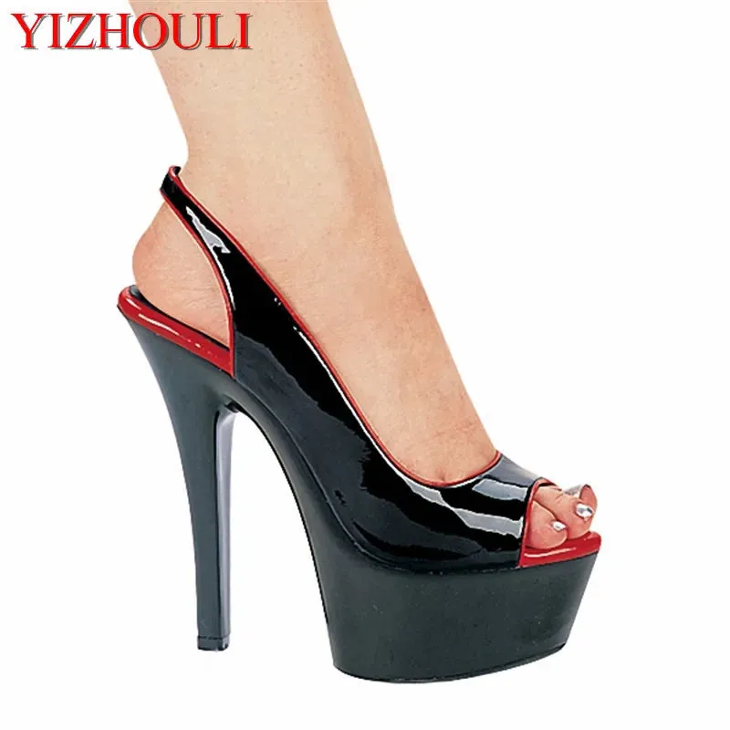 6 inch Peep-Toe Strappy Platform Stiletto