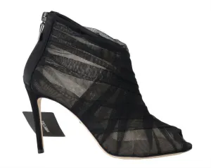 Black Peep Toes Stilettos Booties