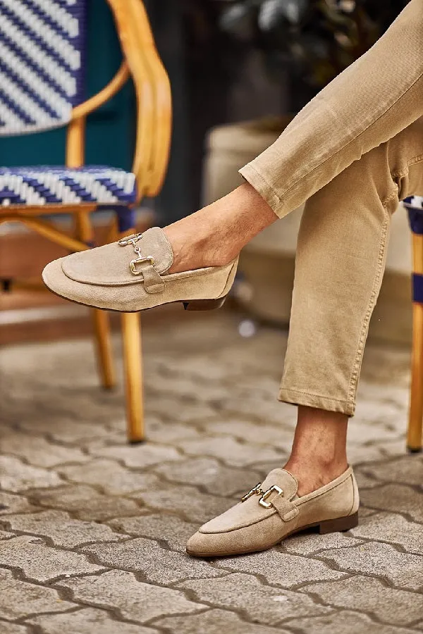 Brabion Levanzo Beige Suede Horsebit Loafers for Stylish Men