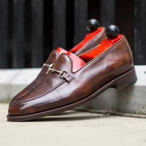 Brown Leather Palmela Horsebit Loafers - Loafers Shoes