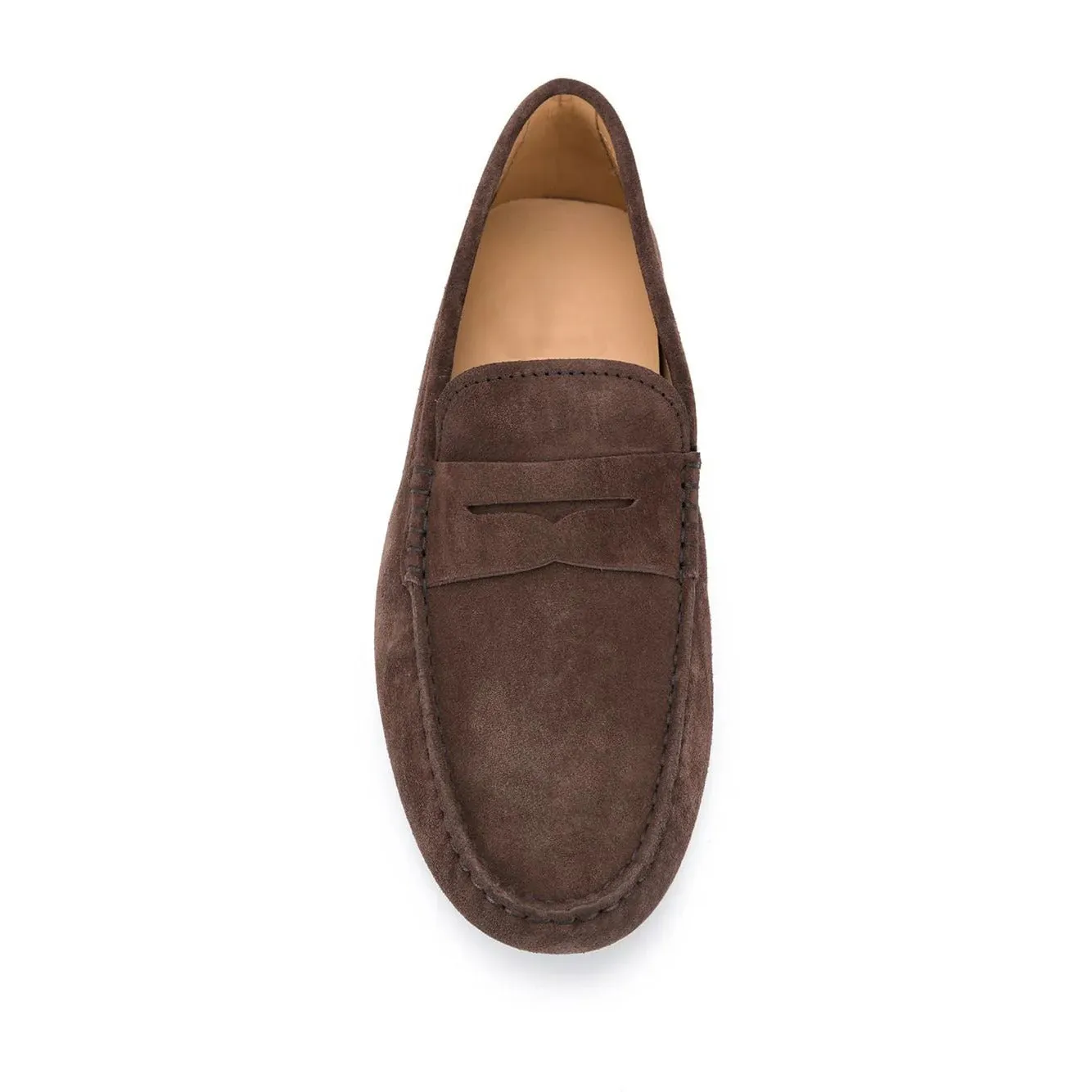 Brown Suede Alcalde Penny Driving Loafers - Loafers