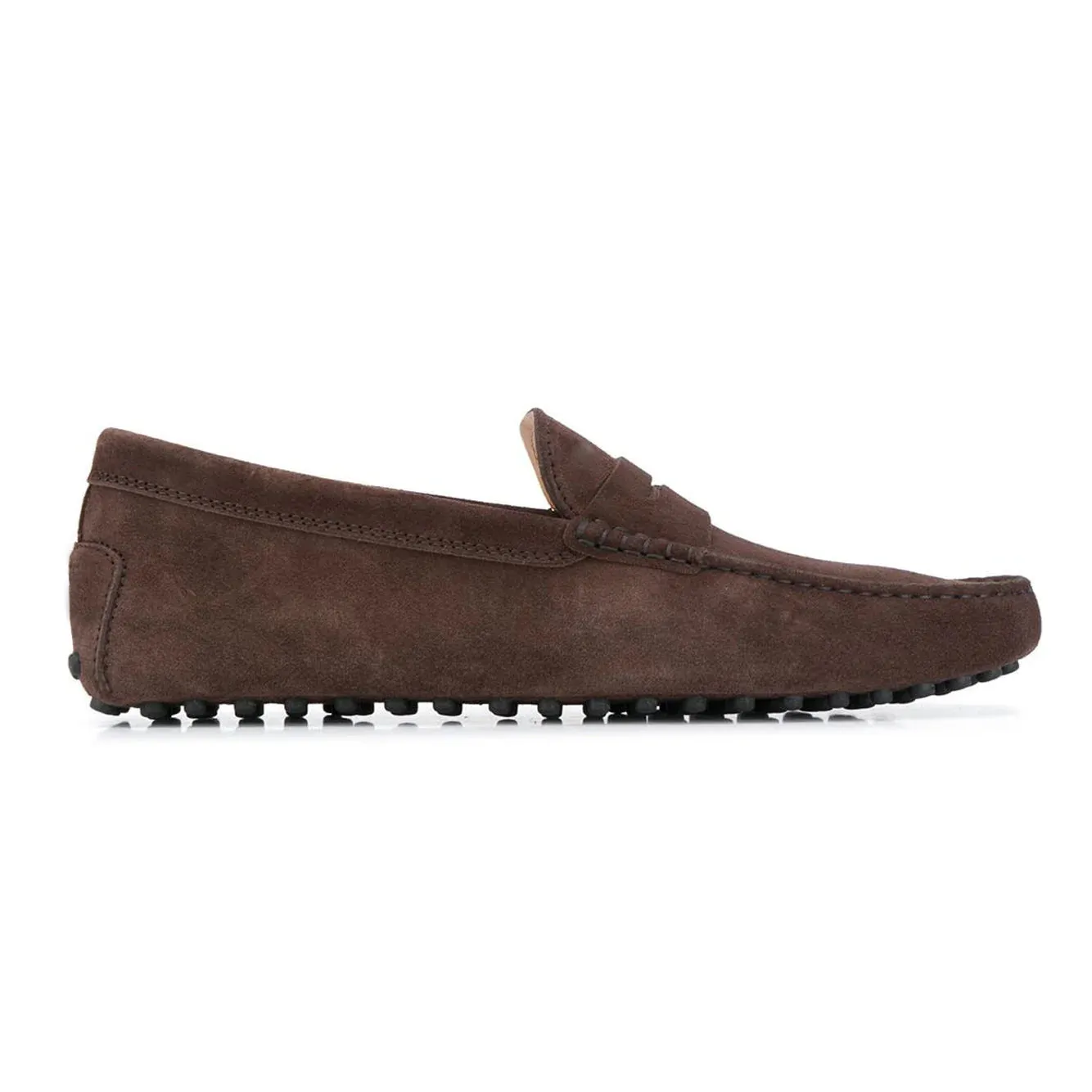 Brown Suede Alcalde Penny Driving Loafers - Loafers