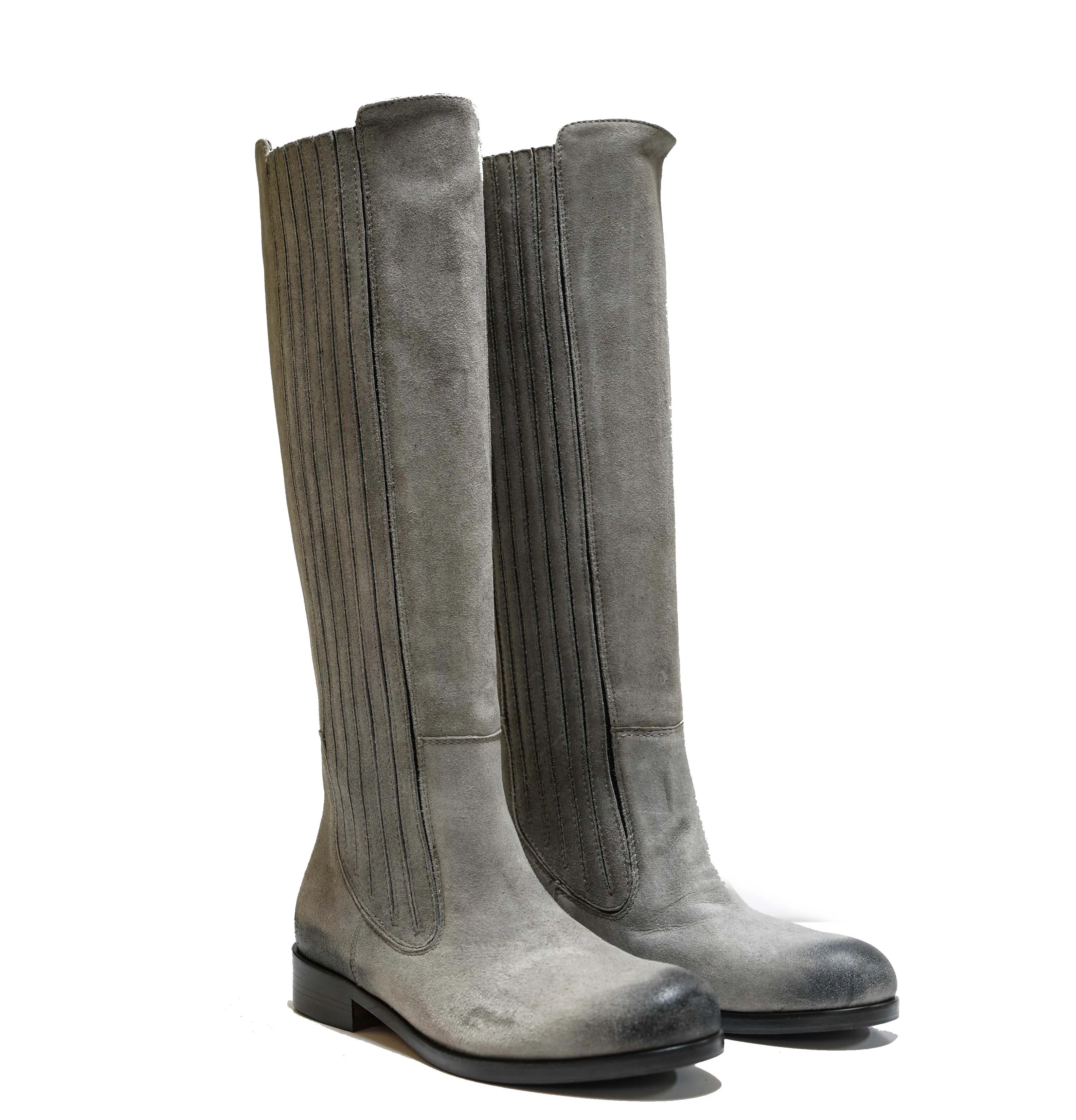 Bruno Magli Women's Grey Suede Elastic Boot Almsee