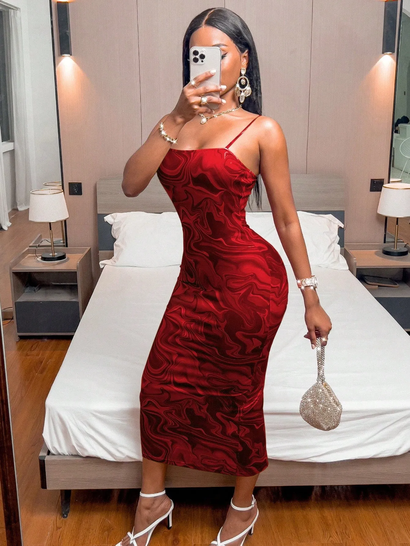 Cherry Vibes Vestido Ceñido de Mármol para Año Nuevo en CR