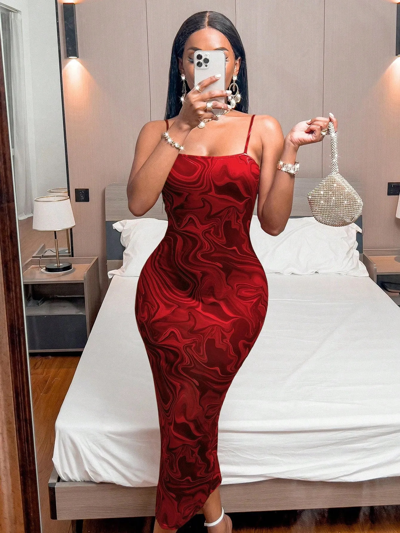Cherry Vibes Vestido Ceñido de Mármol para Año Nuevo en CR