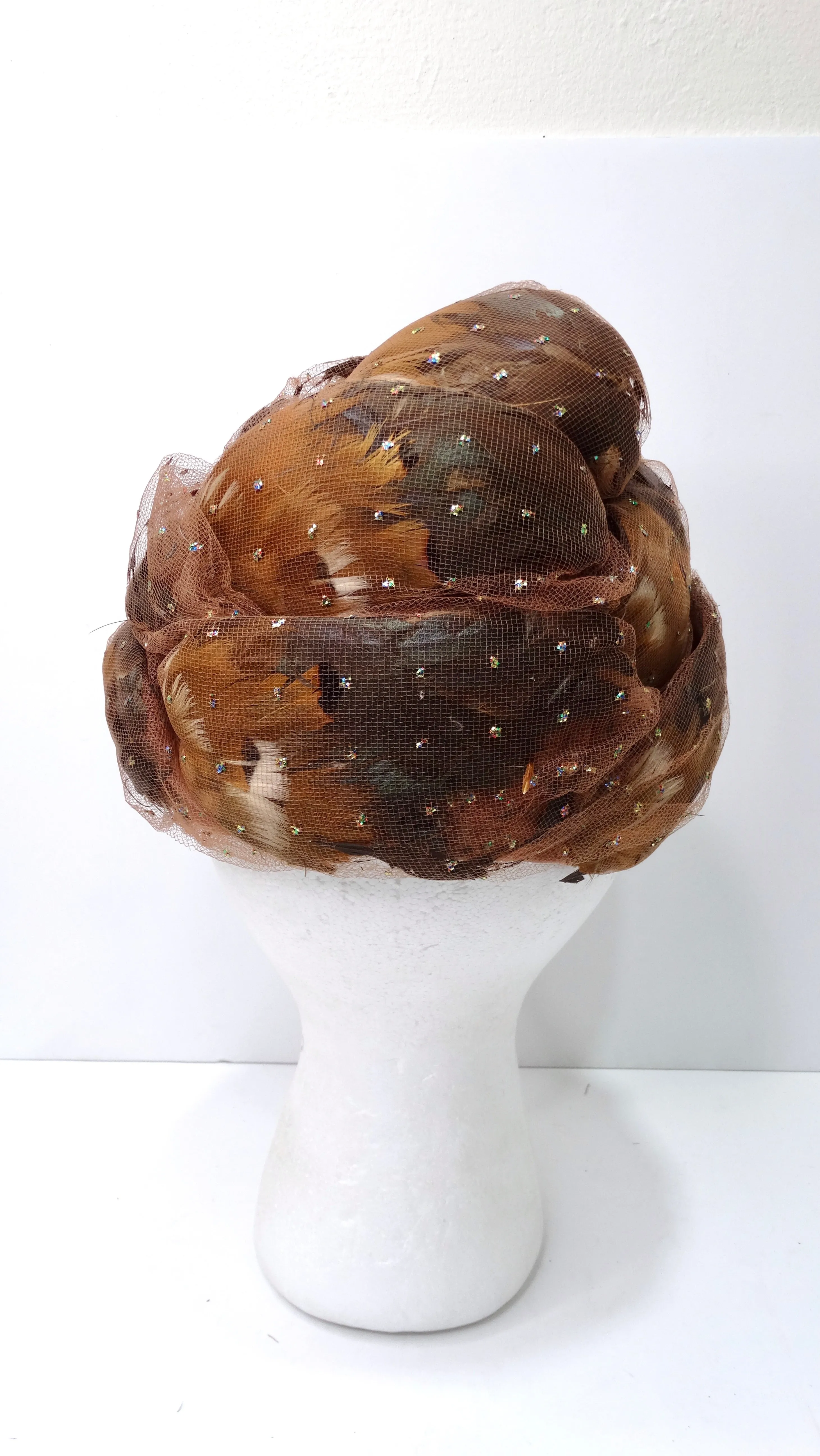 Christian Dior 1960's Feather and Tulle Turban