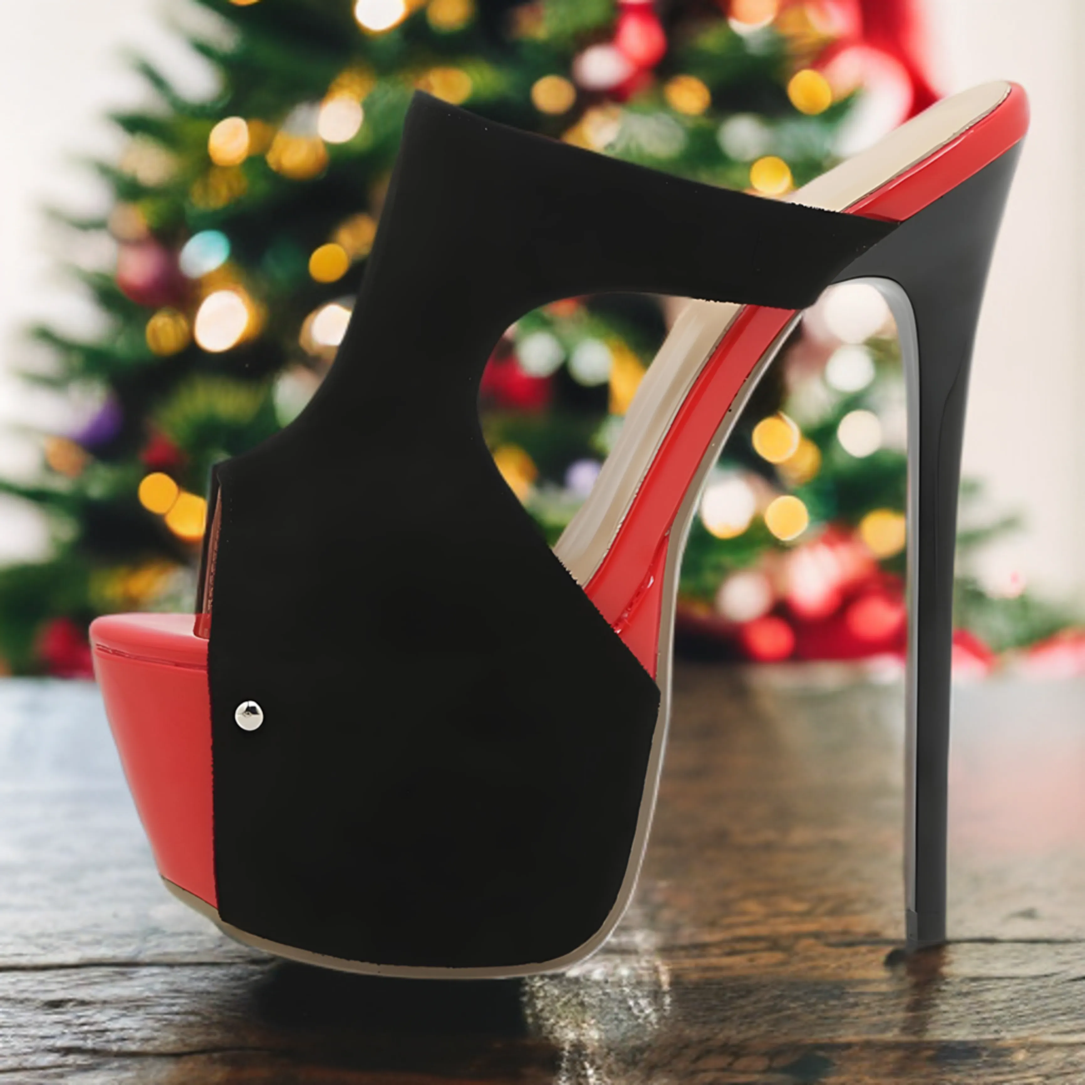 Color Block Peep Toe High Heels
