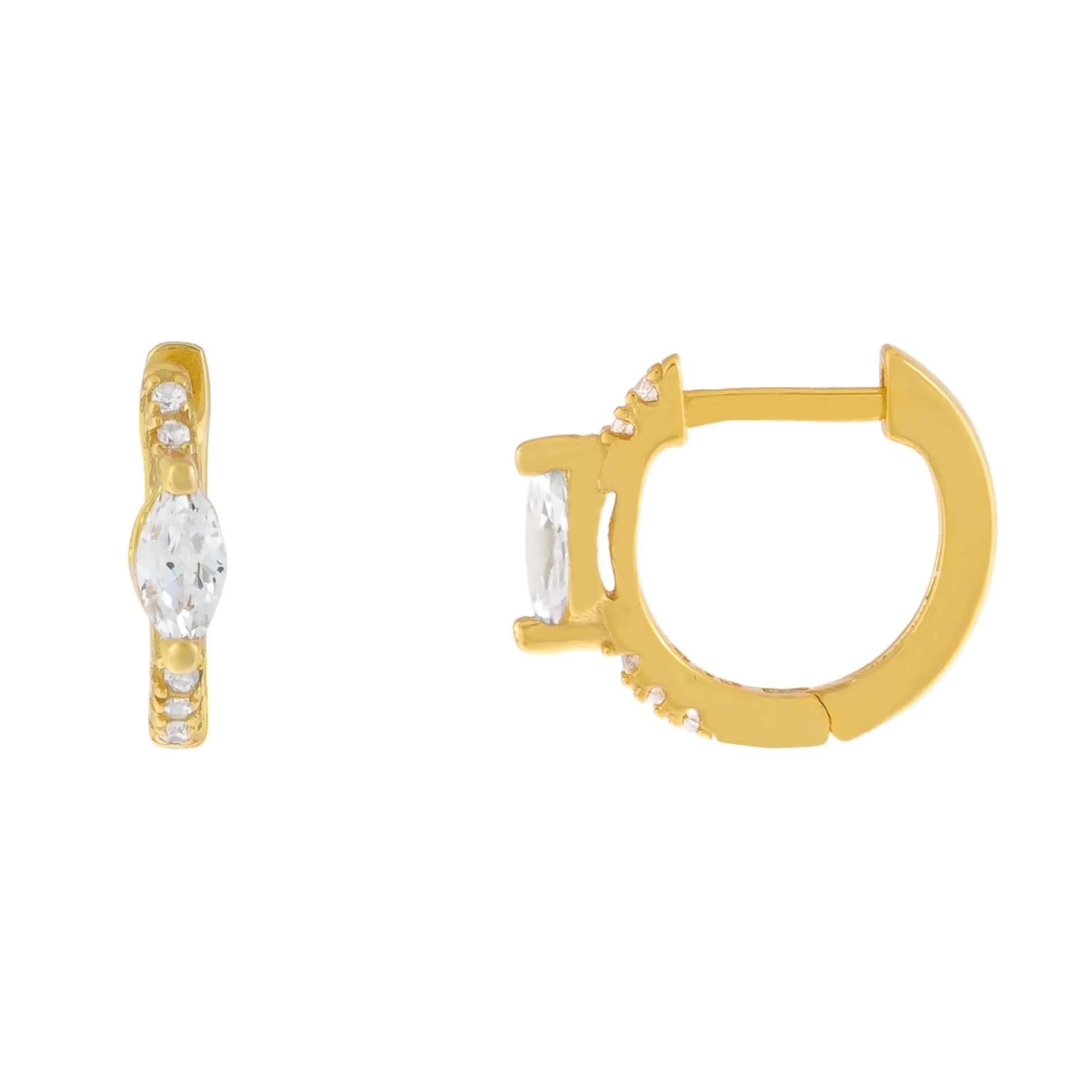 CZ Marquise Huggie Earring