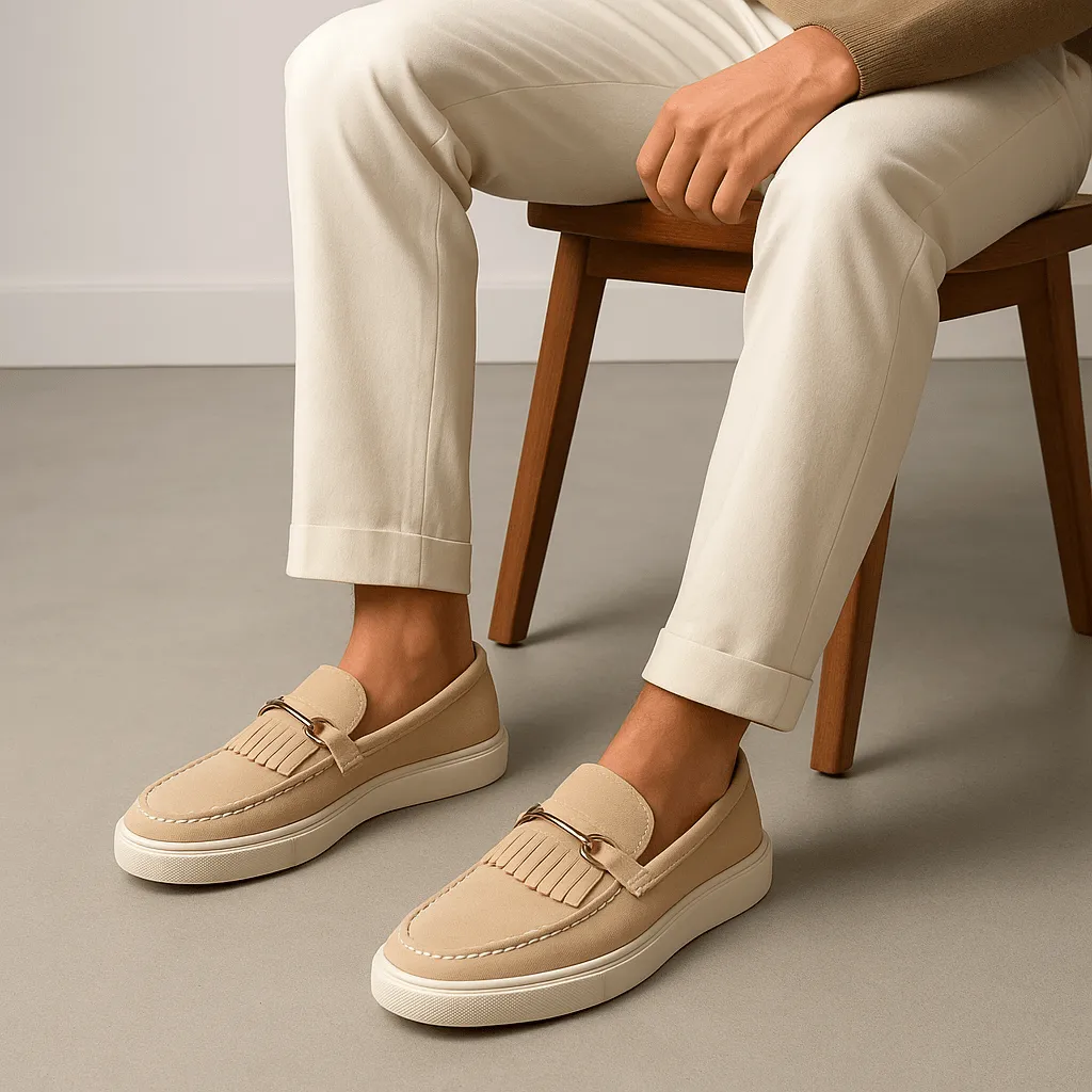 Domoir | Fringe Detail Leather Loafers