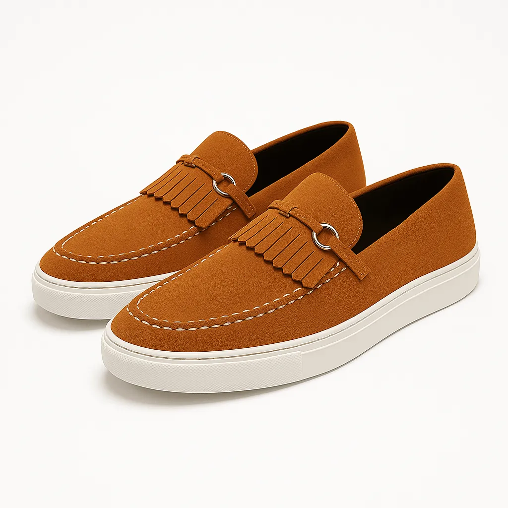 Domoir | Fringe Detail Leather Loafers