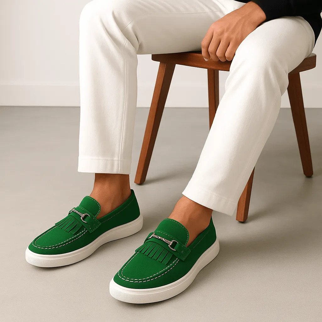 Domoir | Fringe Detail Leather Loafers