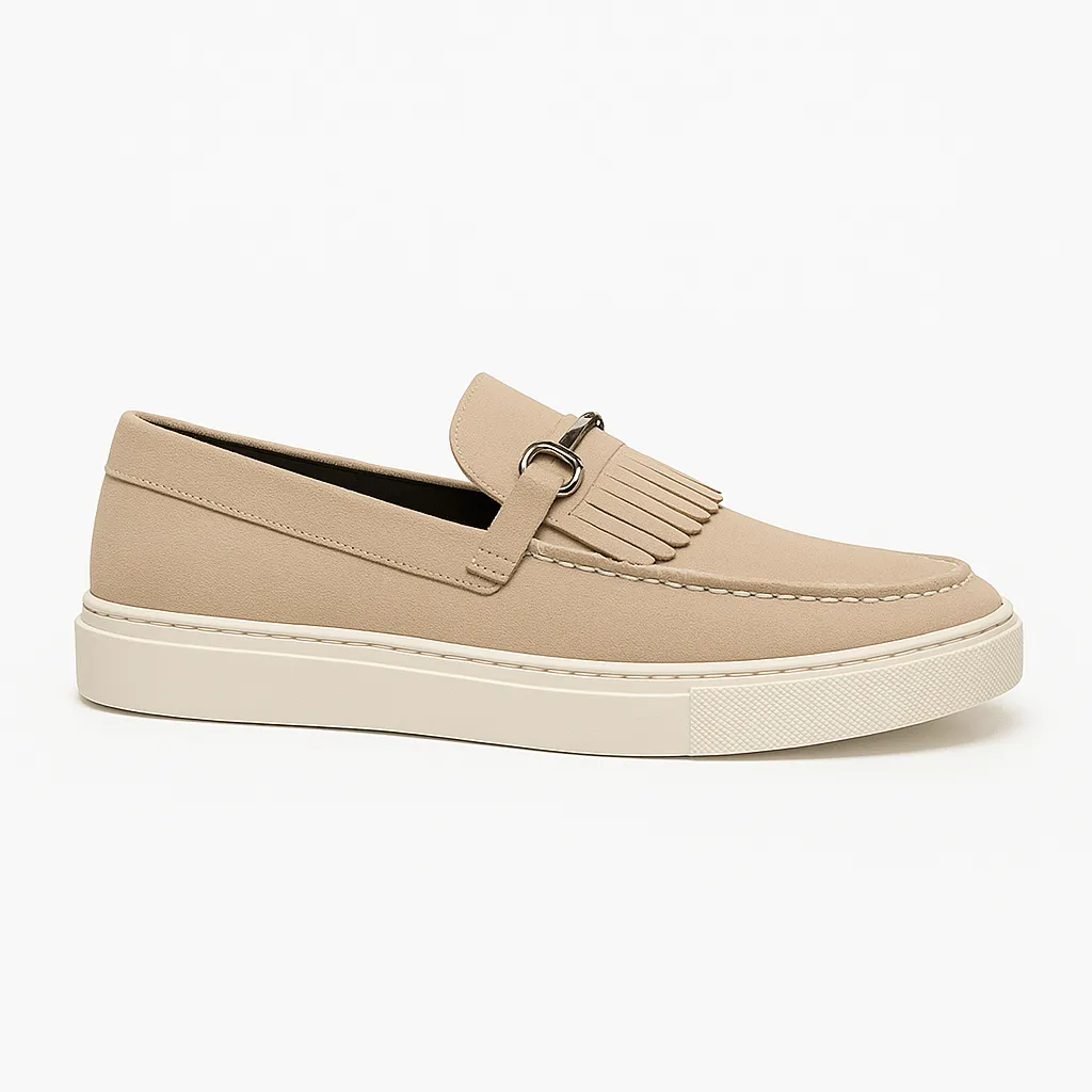 Domoir | Fringe Detail Leather Loafers