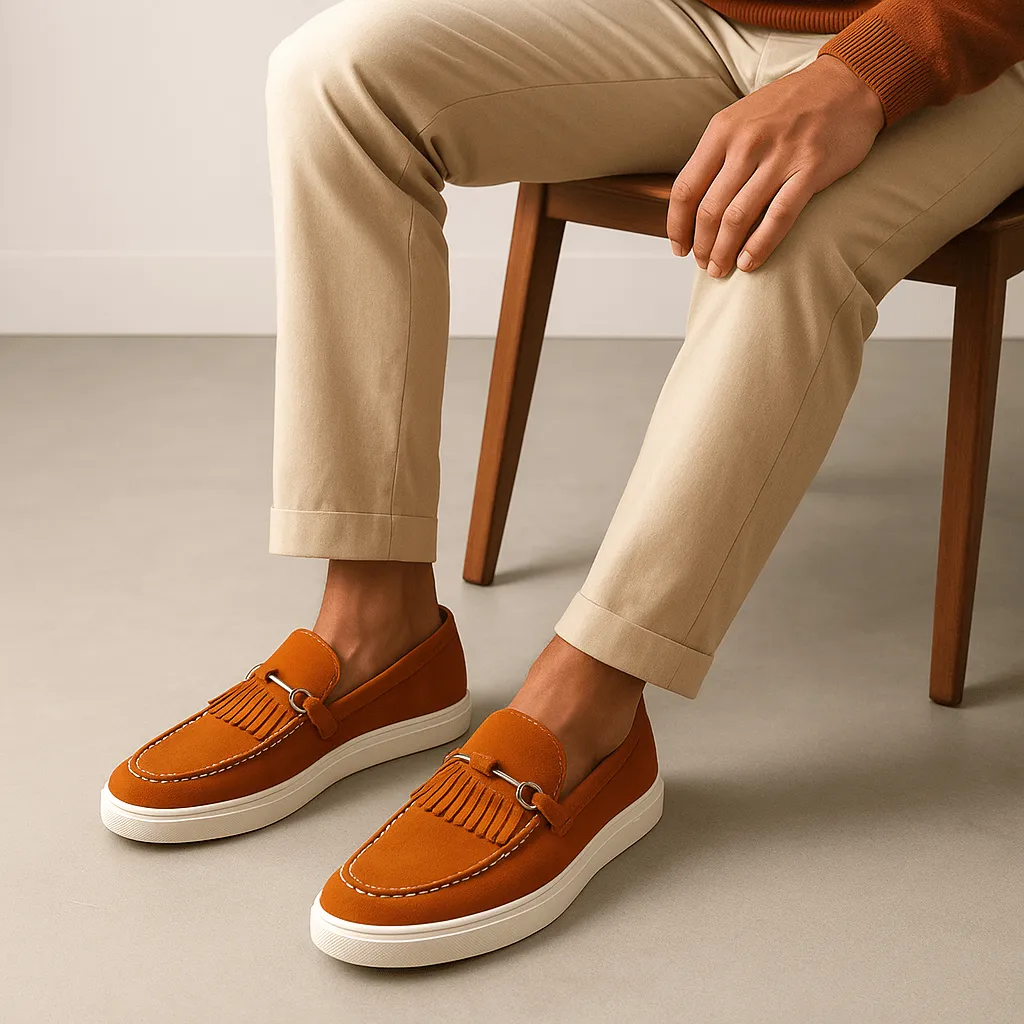 Domoir | Fringe Detail Leather Loafers
