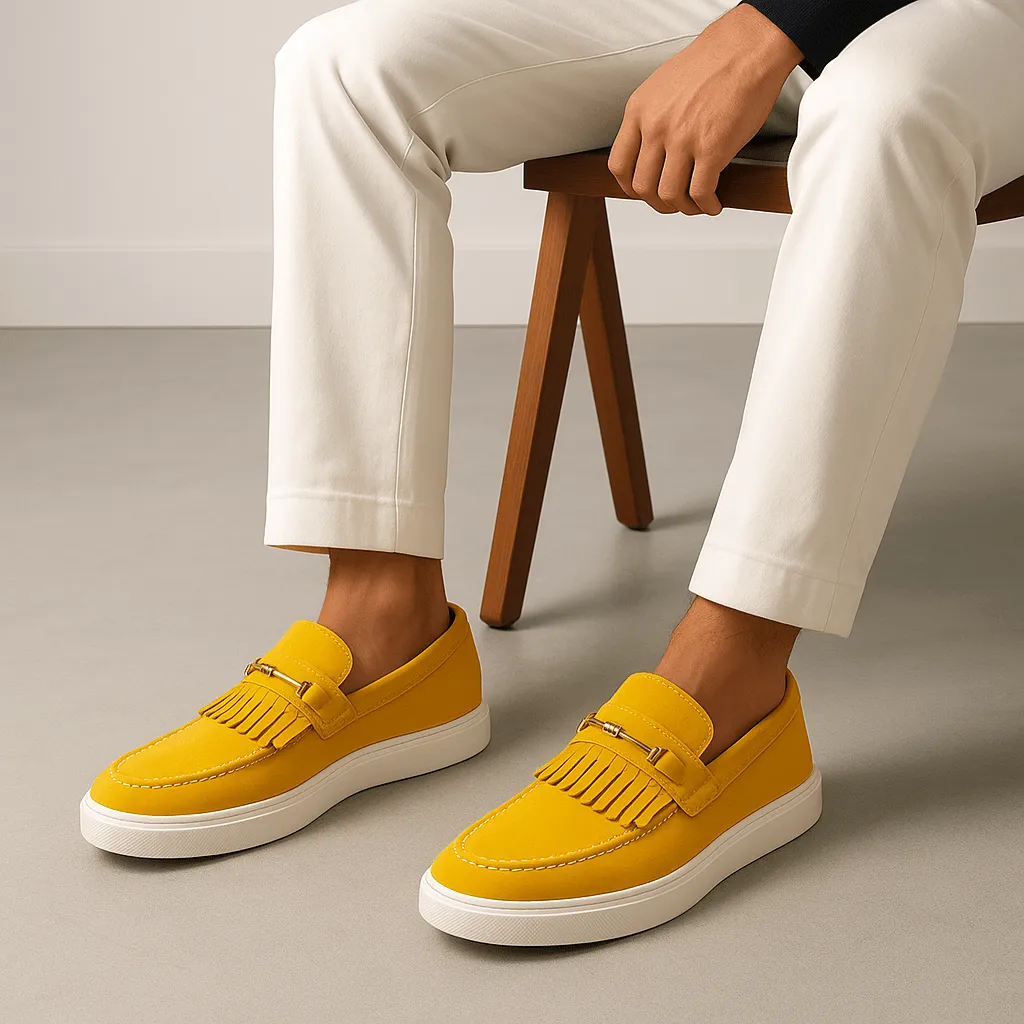 Domoir | Fringe Detail Leather Loafers