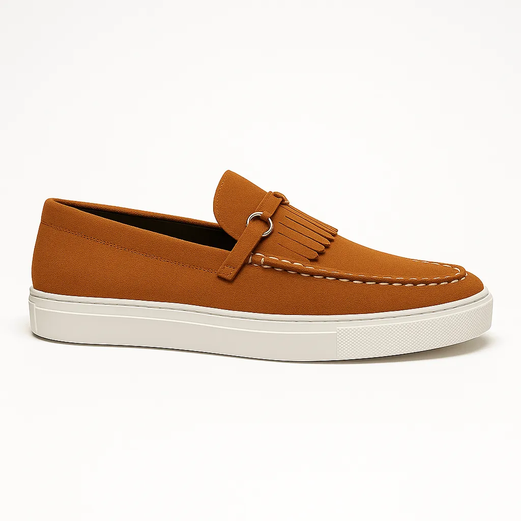 Domoir | Fringe Detail Leather Loafers