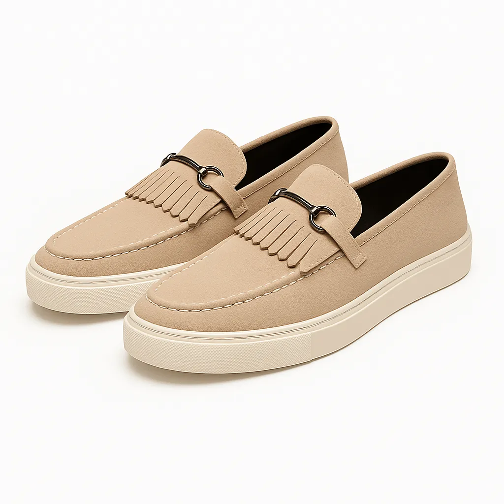 Domoir | Fringe Detail Leather Loafers