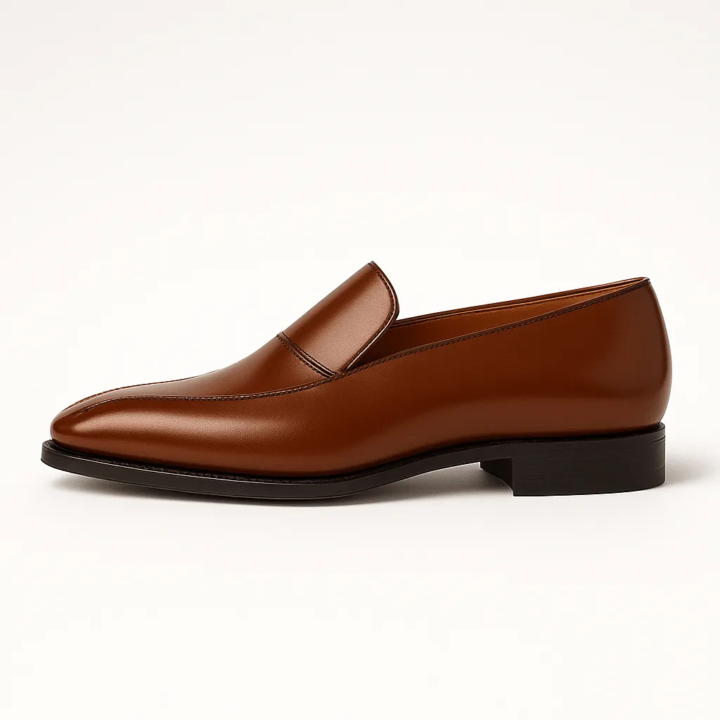 Domoir | Pointed Brown Leather Loafers