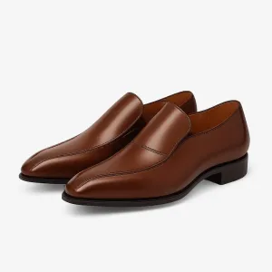 Domoir | Pointed Brown Leather Loafers