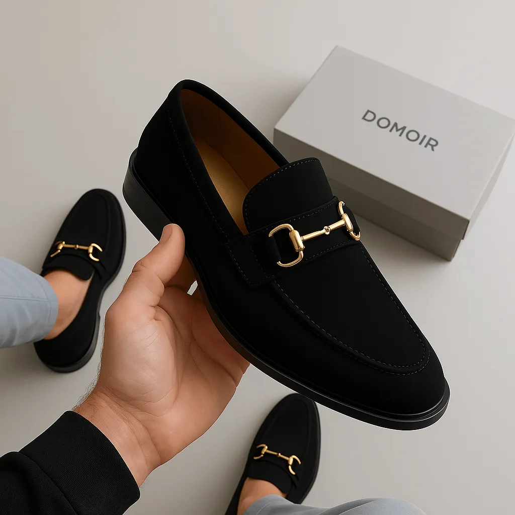 Domoir | Suede Horsebit Loafers – Almond Toe