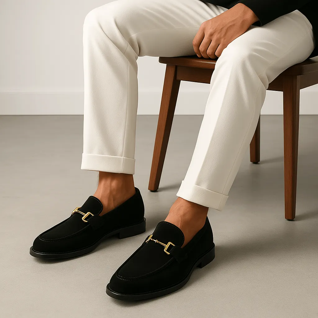 Domoir | Suede Horsebit Loafers – Almond Toe