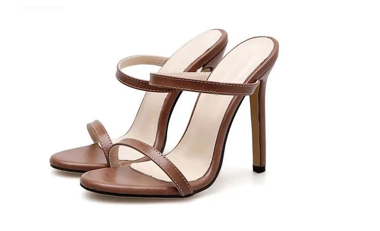 DOUBLE STRAP OPEN-TOE STILETTOS