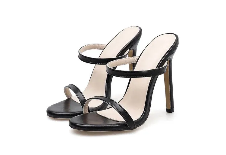 DOUBLE STRAP OPEN-TOE STILETTOS