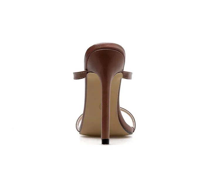 DOUBLE STRAP OPEN-TOE STILETTOS