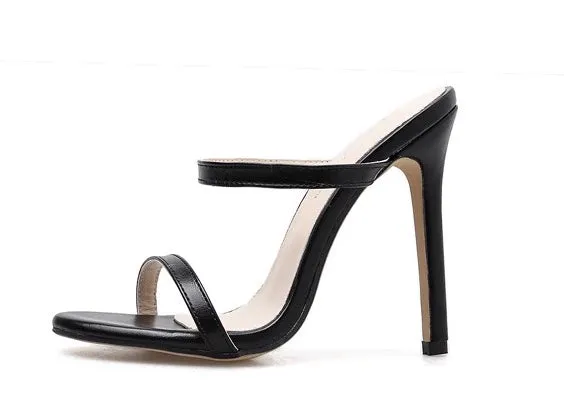 DOUBLE STRAP OPEN-TOE STILETTOS