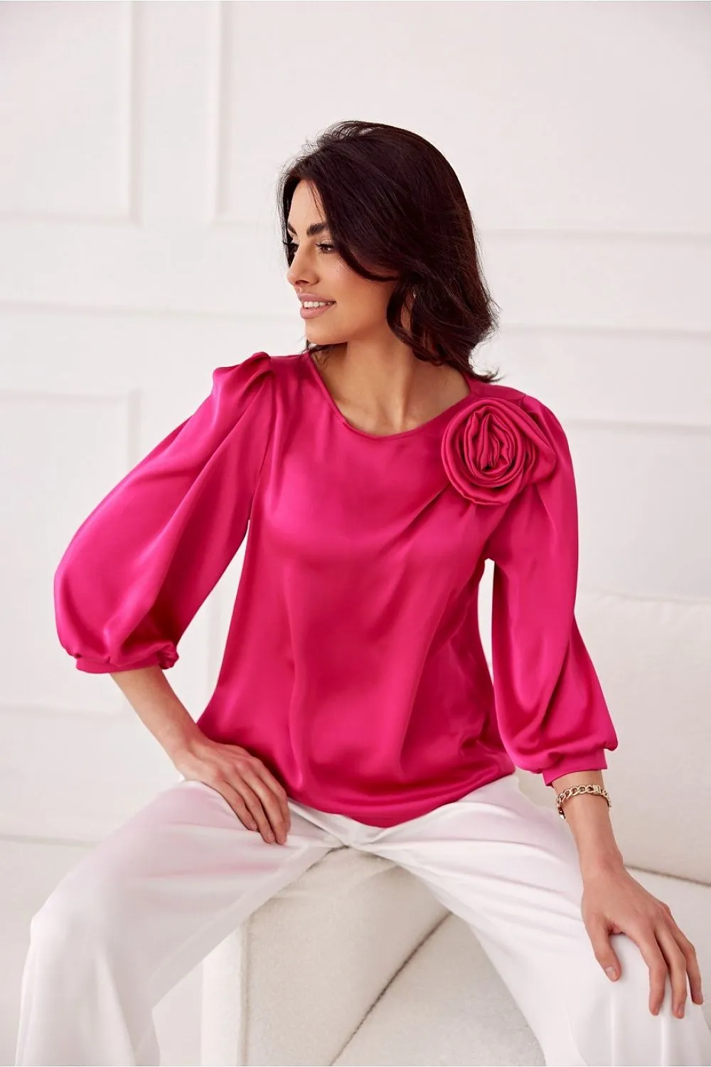 Elegant satin fabric blouse