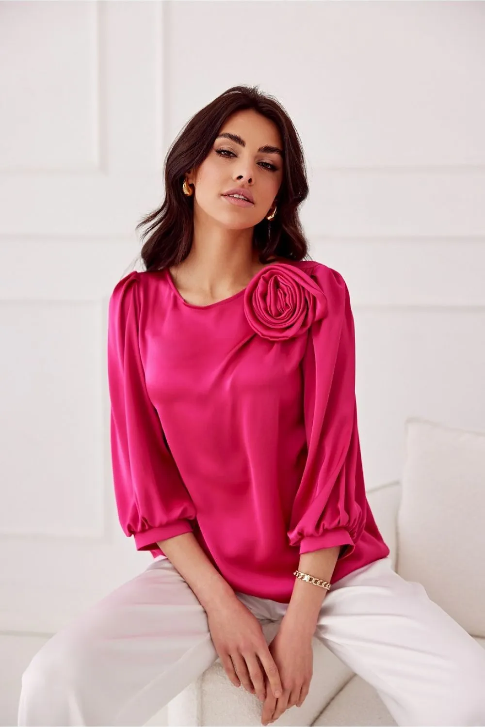 Elegant satin fabric blouse