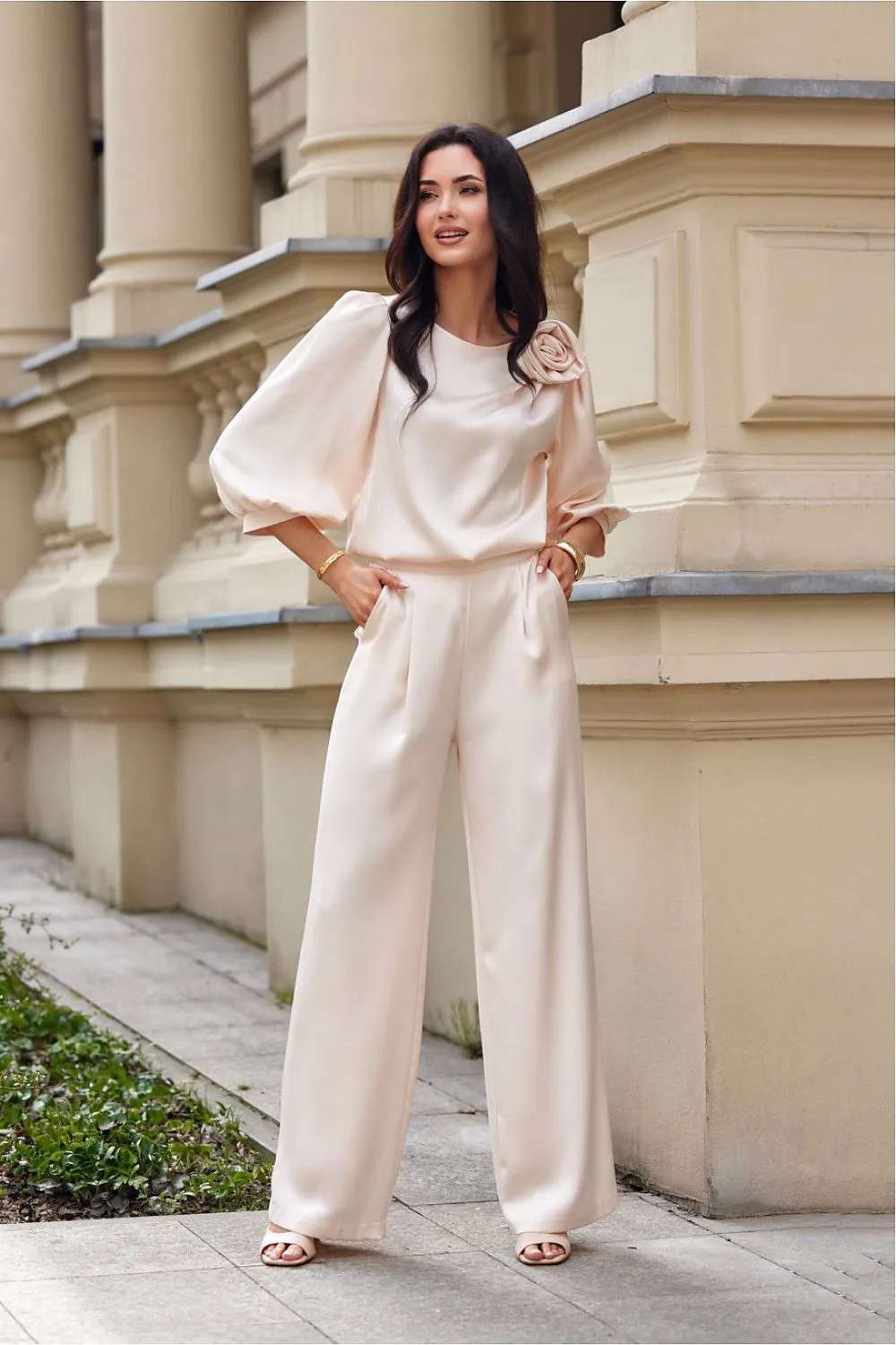 Elegant satin fabric blouse