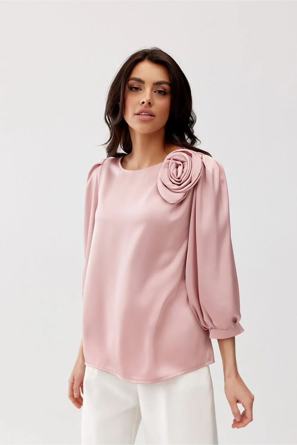 Elegant satin fabric blouse