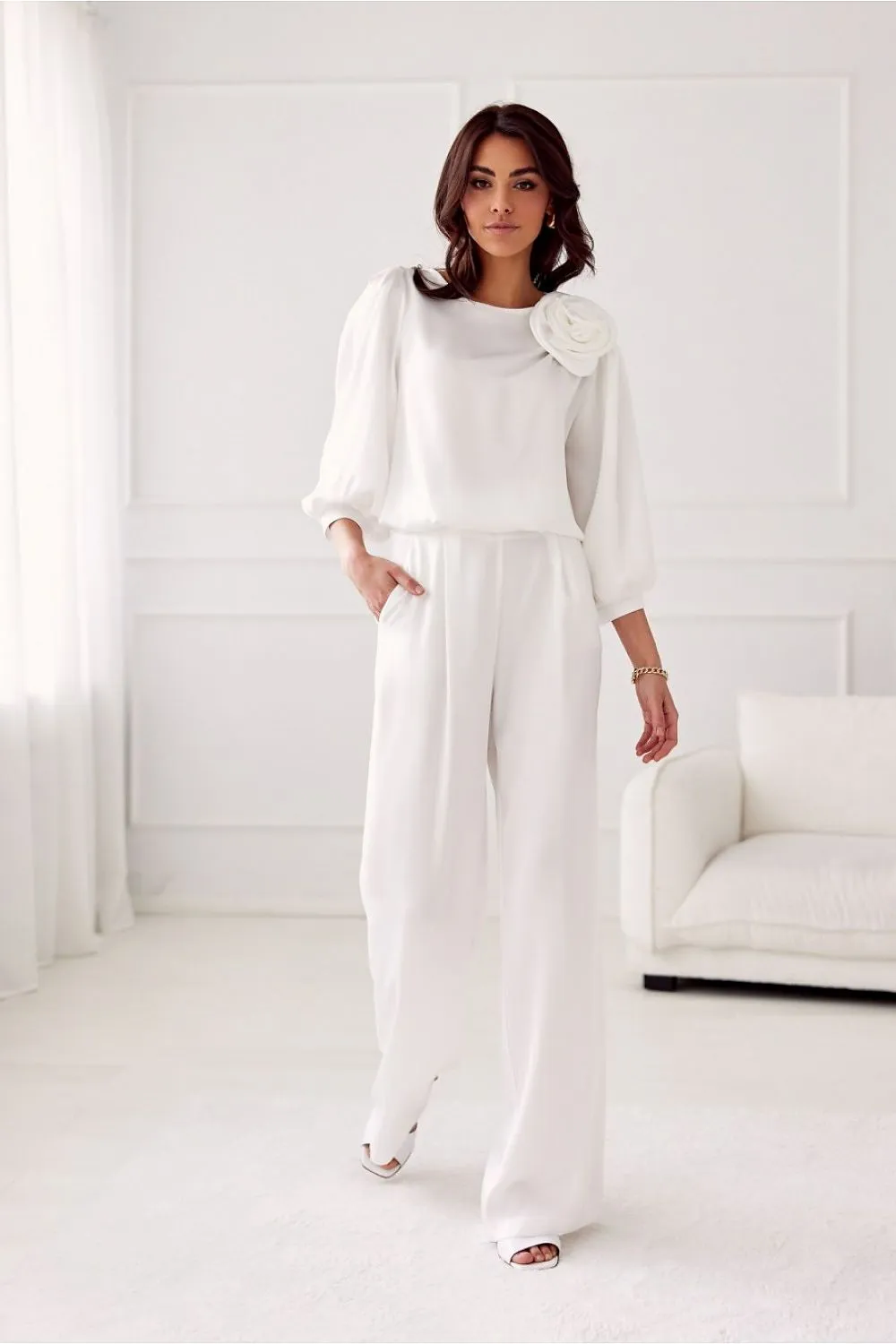 Elegant satin fabric blouse