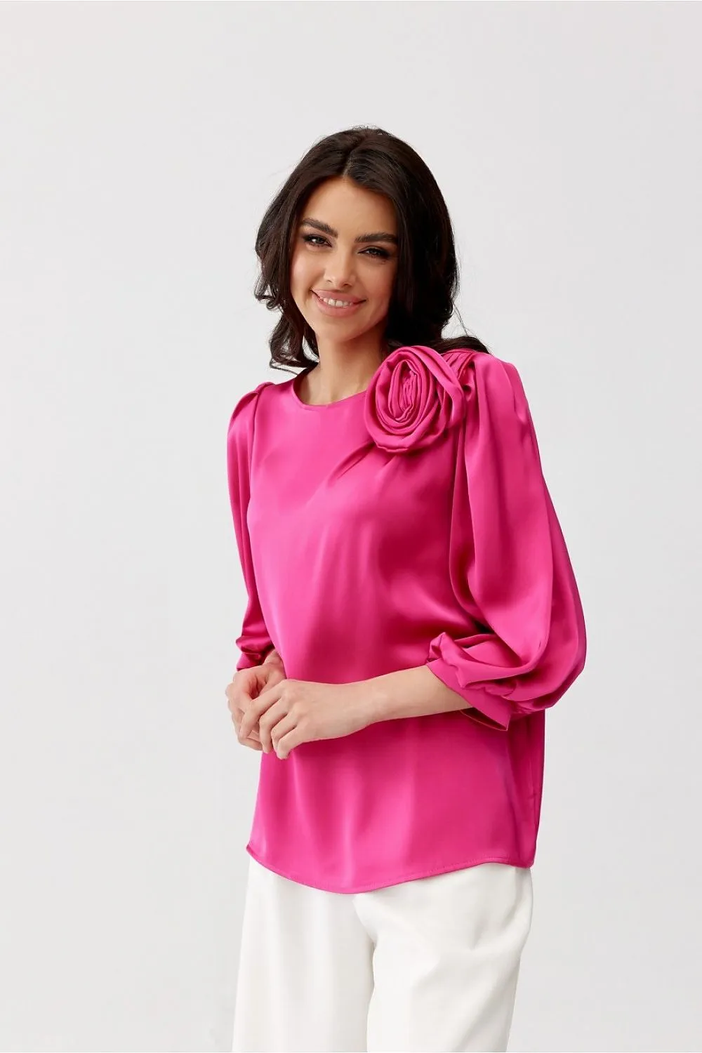 Elegant satin fabric blouse