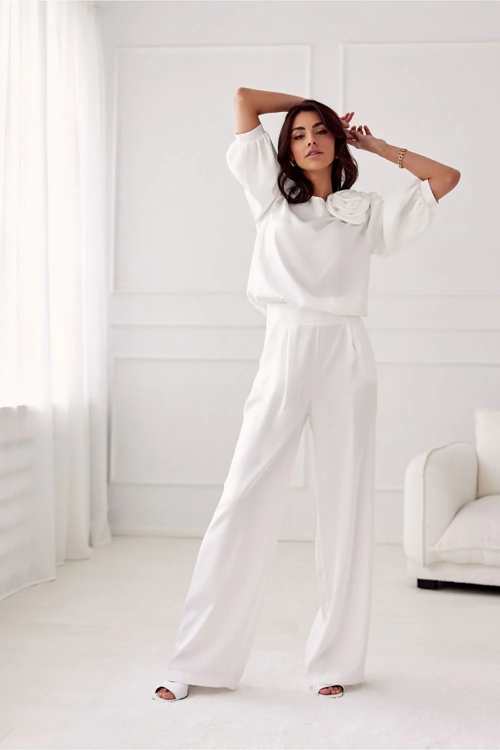 Elegant satin fabric blouse