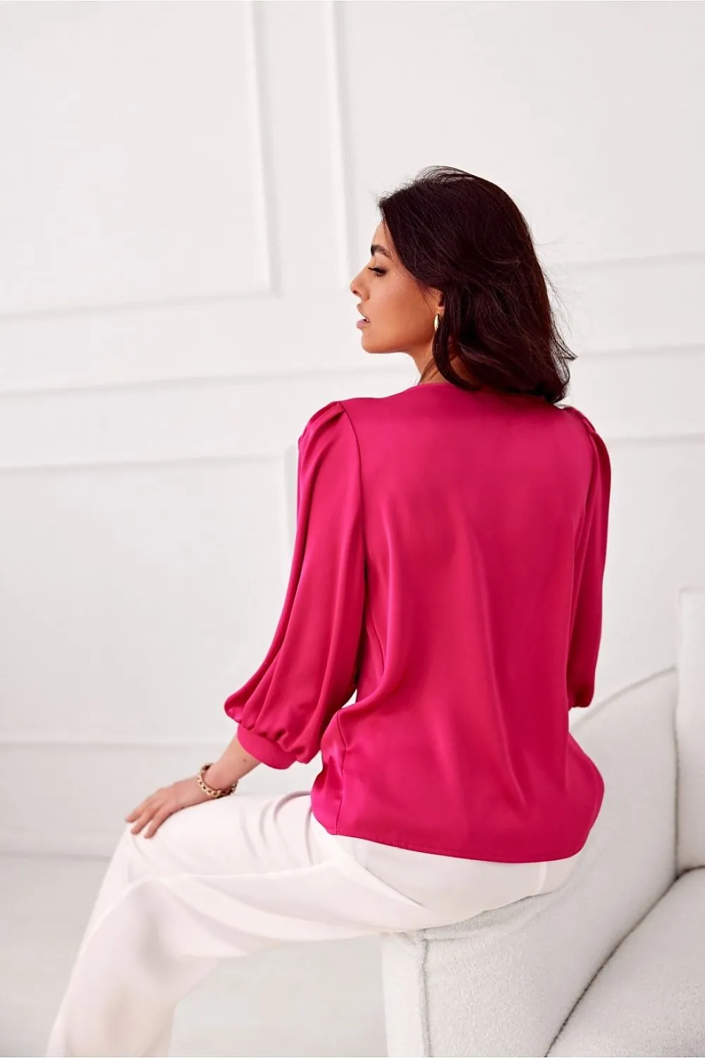 Elegant satin fabric blouse