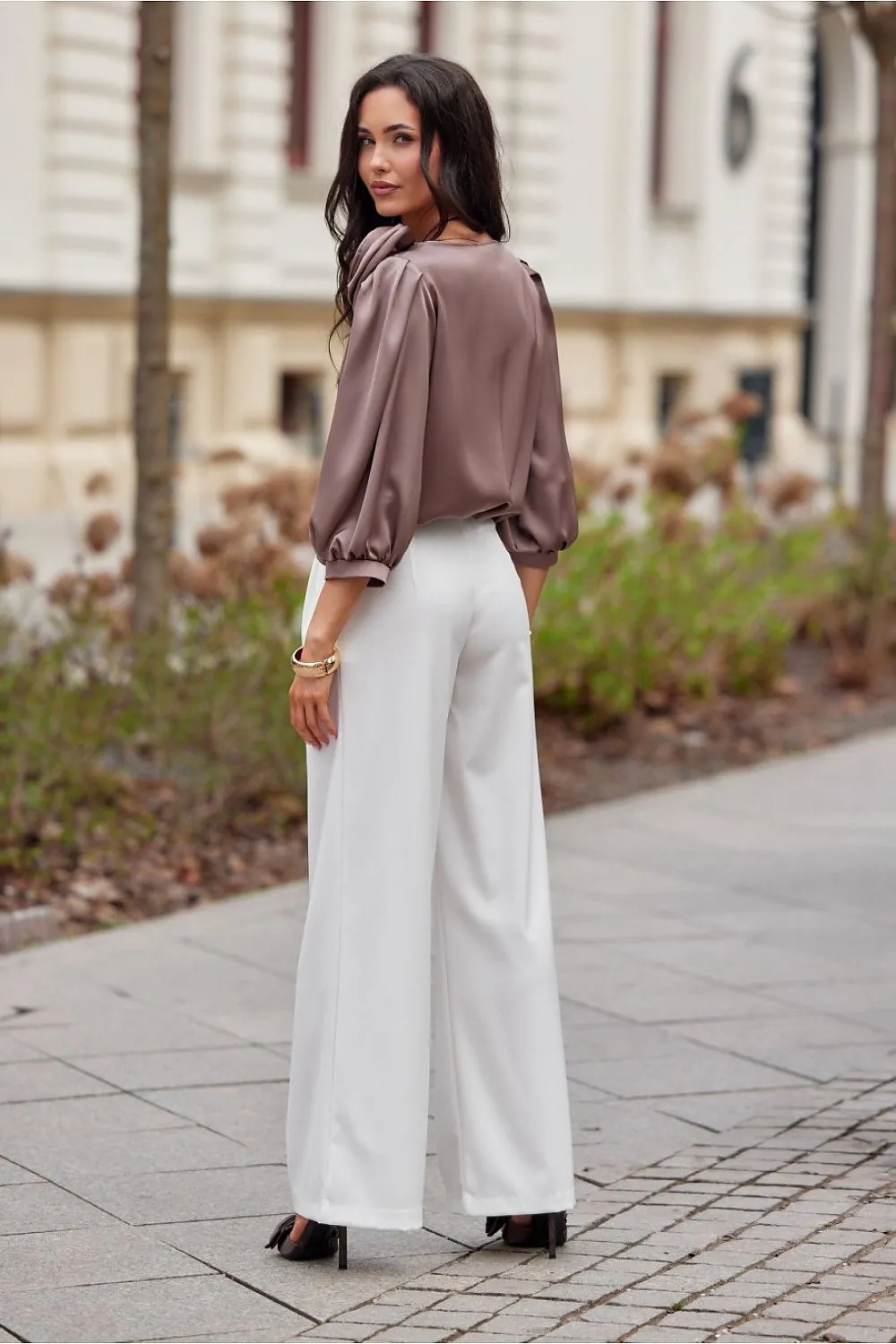 Elegant satin fabric blouse