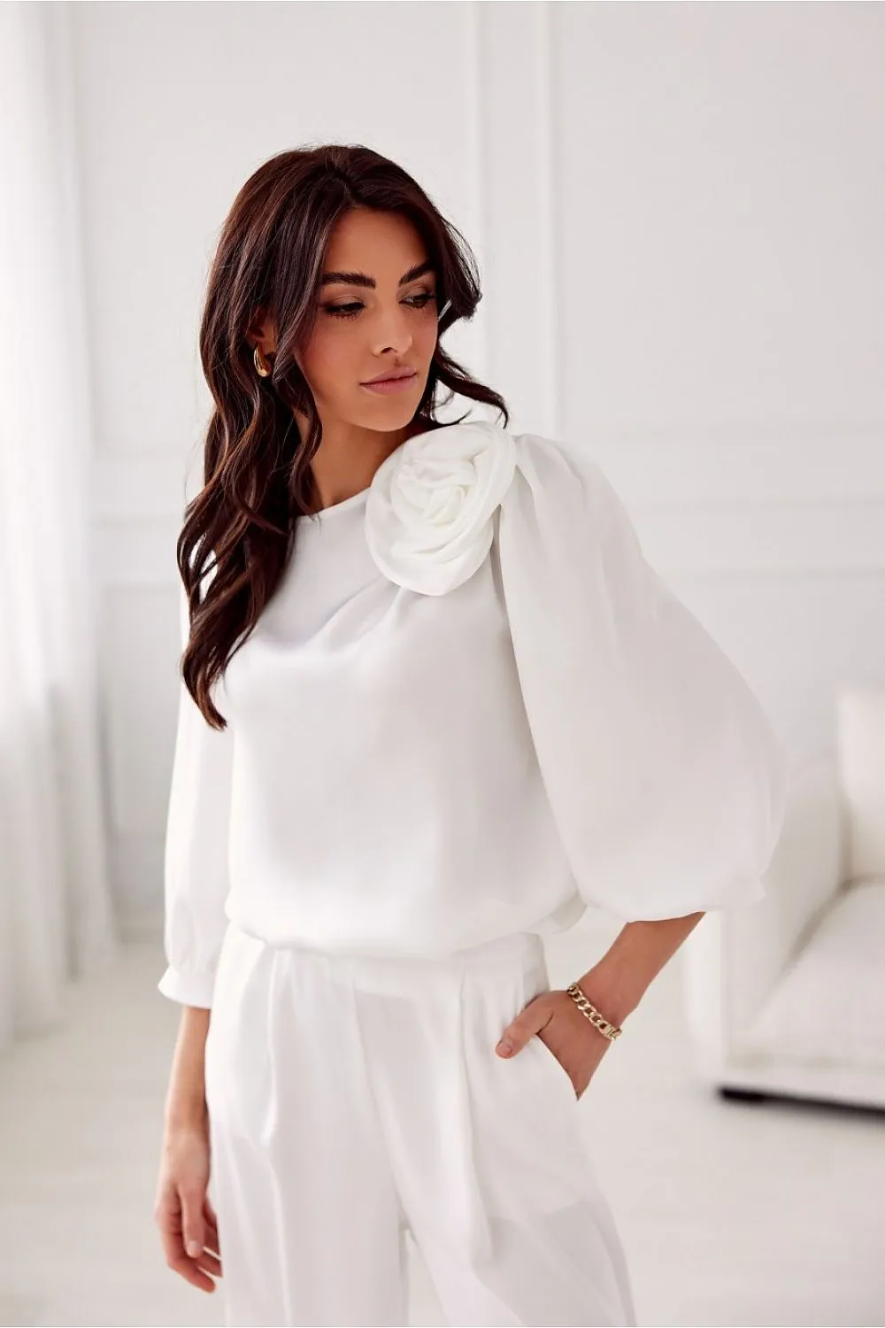 Elegant satin fabric blouse