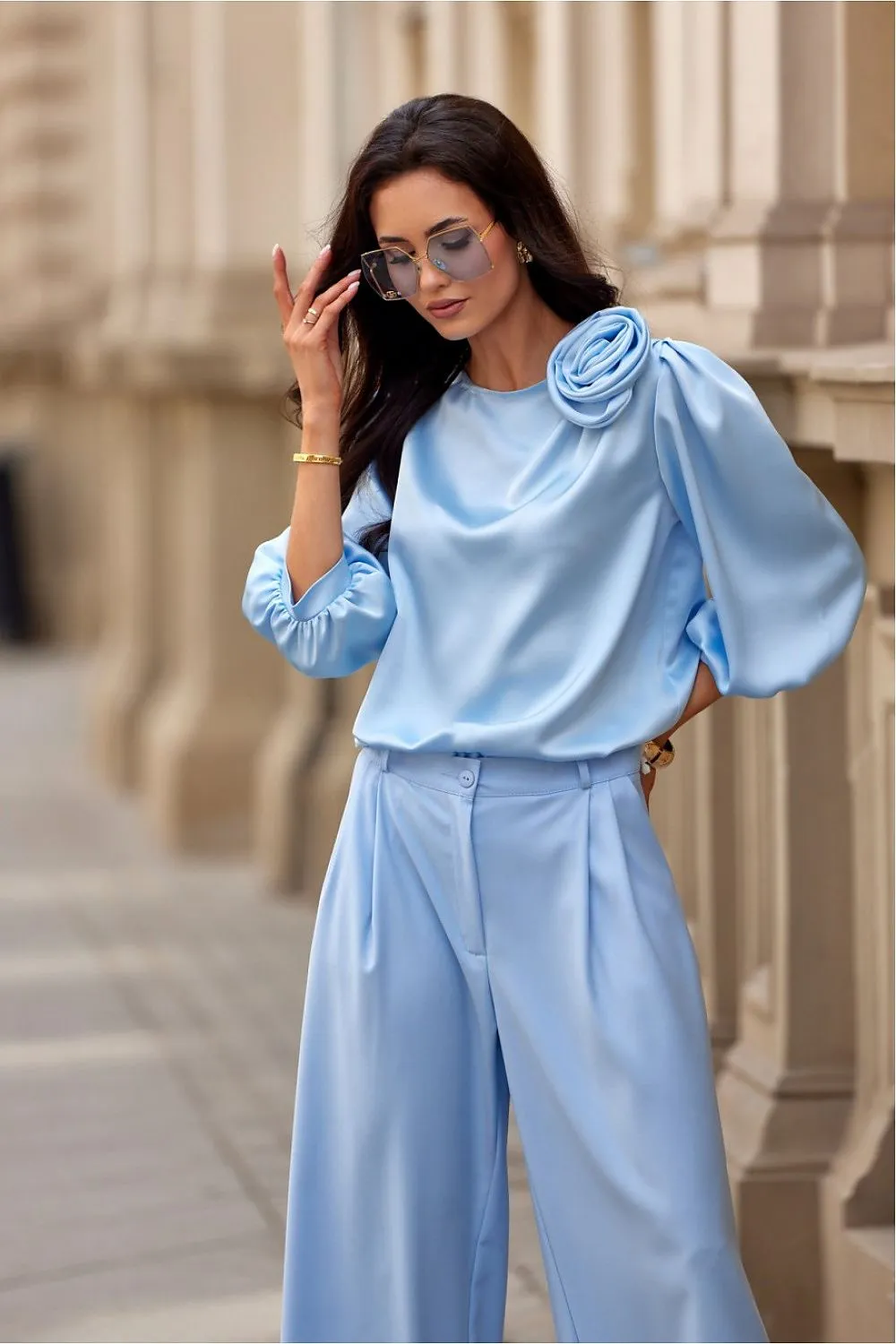 Elegant satin fabric blouse