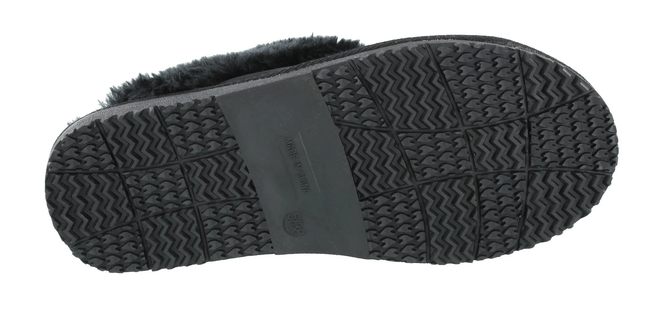 Ella Jill Fur Lined Memory Foam Mules Slippers In Black