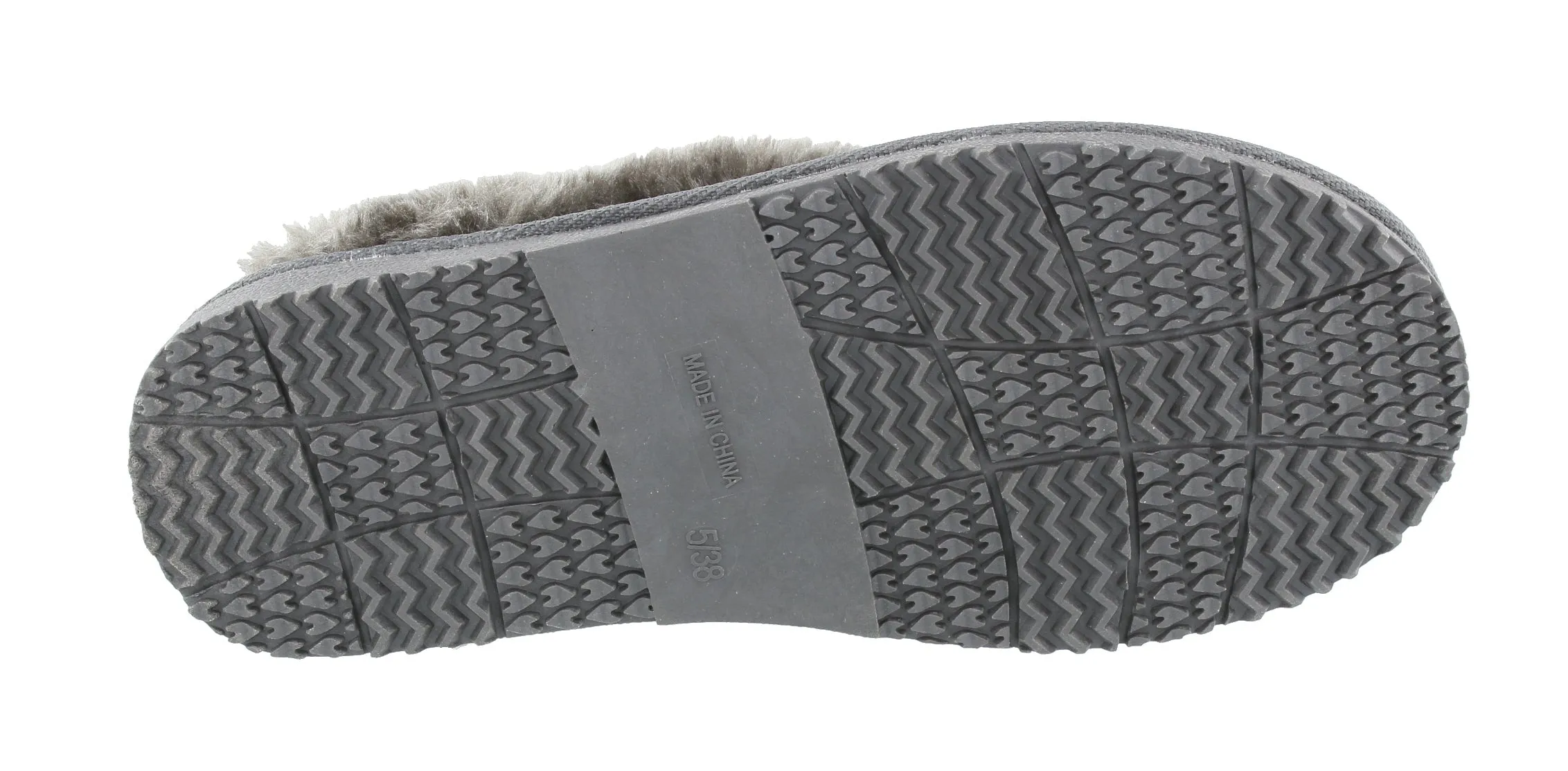 Ella Jill Fur Lined Memory Foam Mules Slippers In Grey