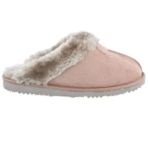Ella Jill Fur Lined Memory Foam Mules Slippers In Mink