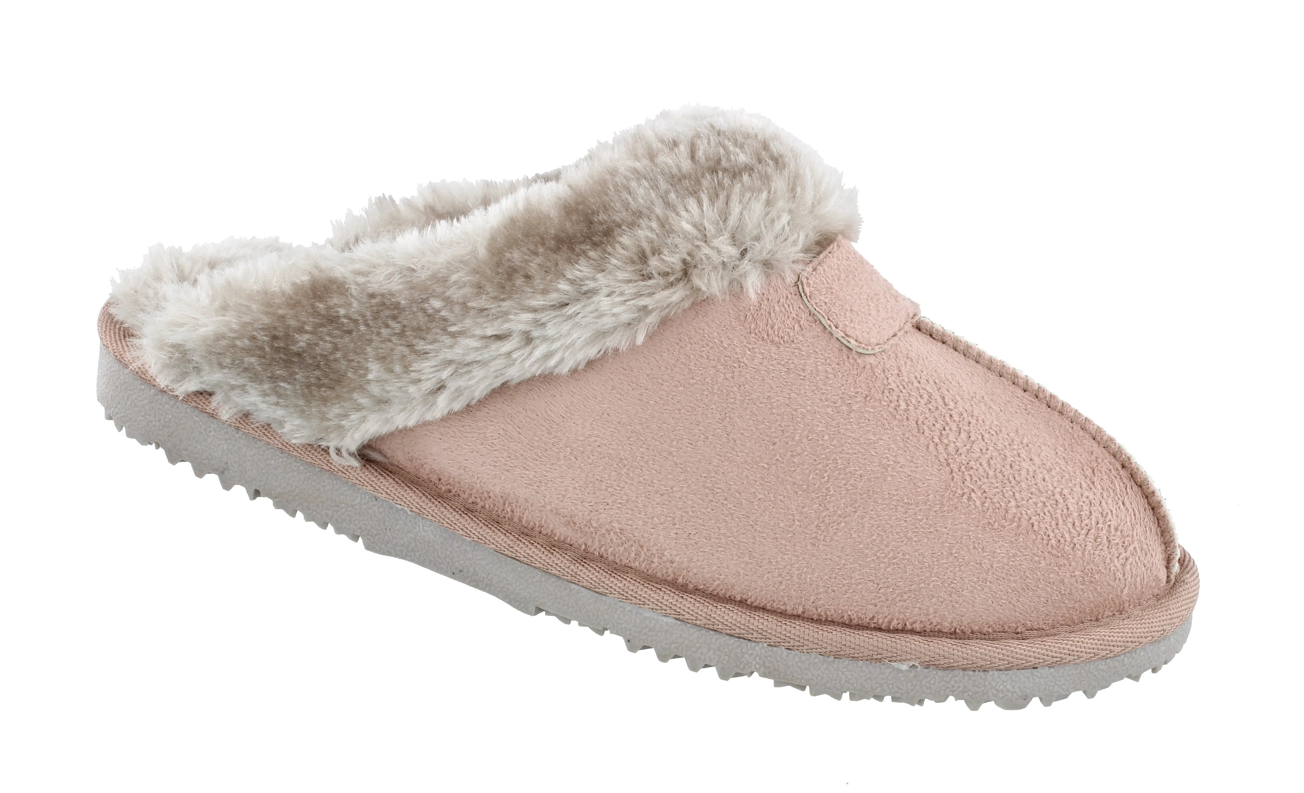 Ella Jill Fur Lined Memory Foam Mules Slippers In Mink