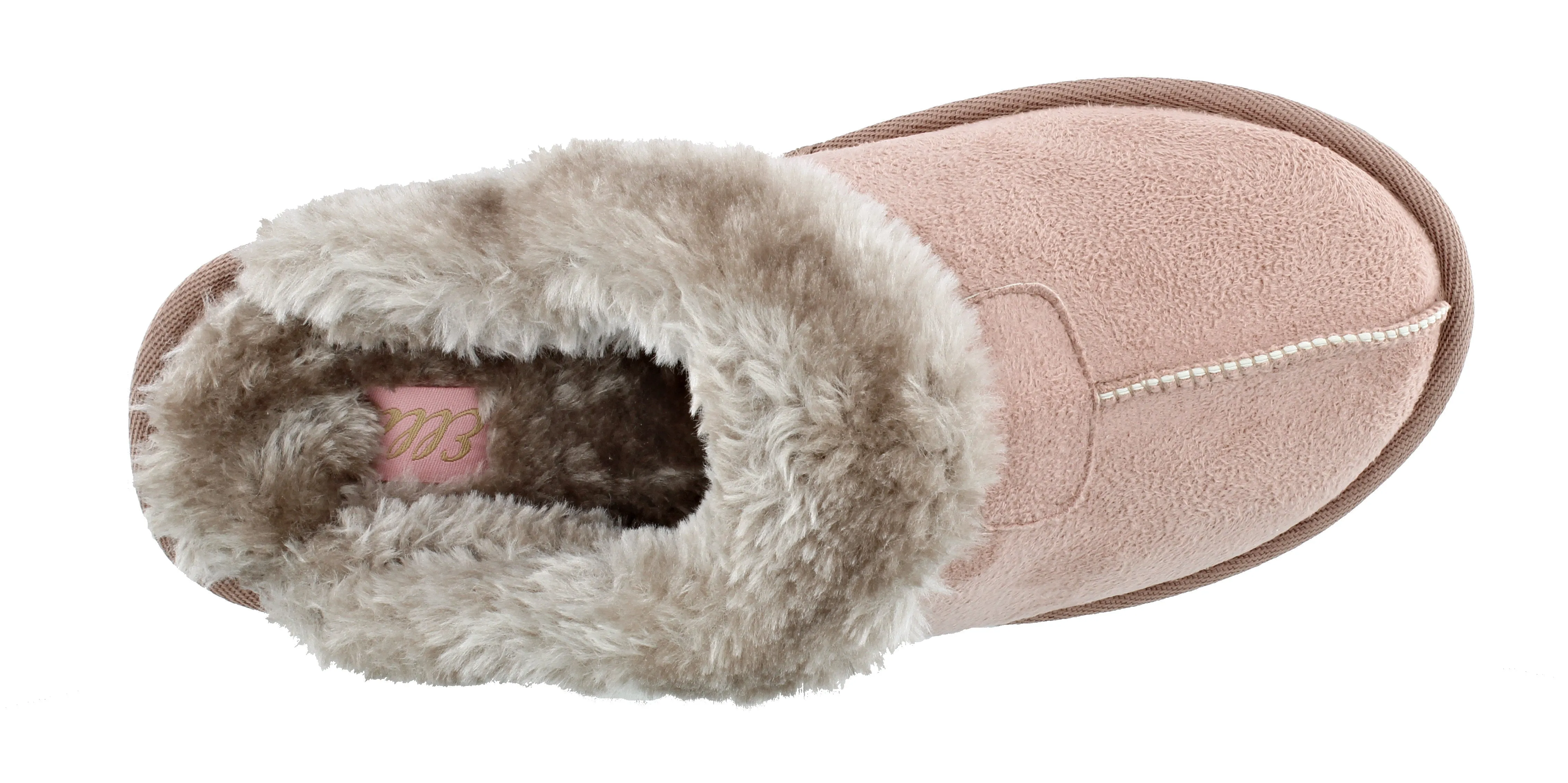 Ella Jill Fur Lined Memory Foam Mules Slippers In Mink
