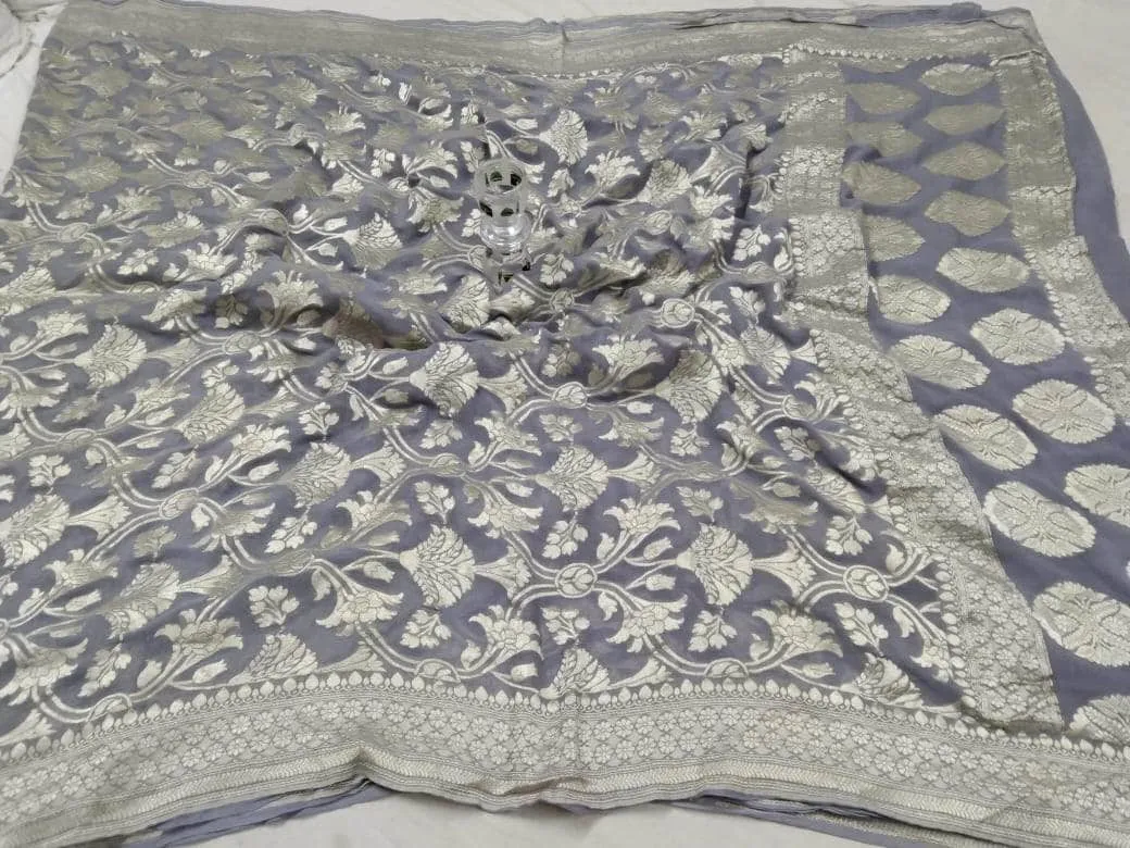Exclusive Banarasi Chiffon Khaddi Georgette Silk Saree