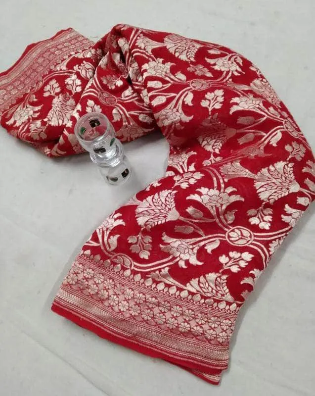 Exclusive Banarasi Chiffon Khaddi Georgette Silk Saree