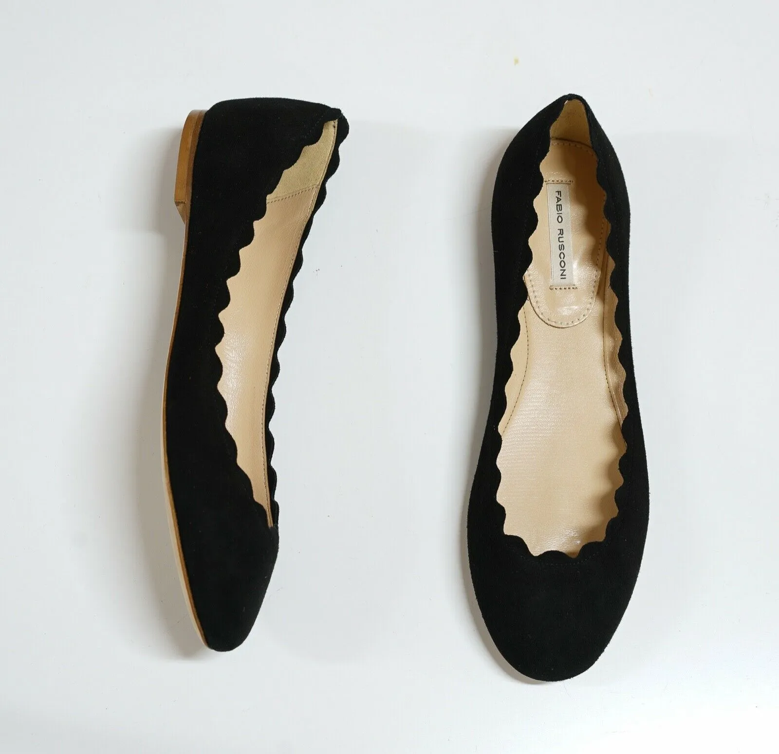 Fabio Rusconi Women's Suede Black Ballerina Flat Shoe S1795  LAST PAIR Size 35