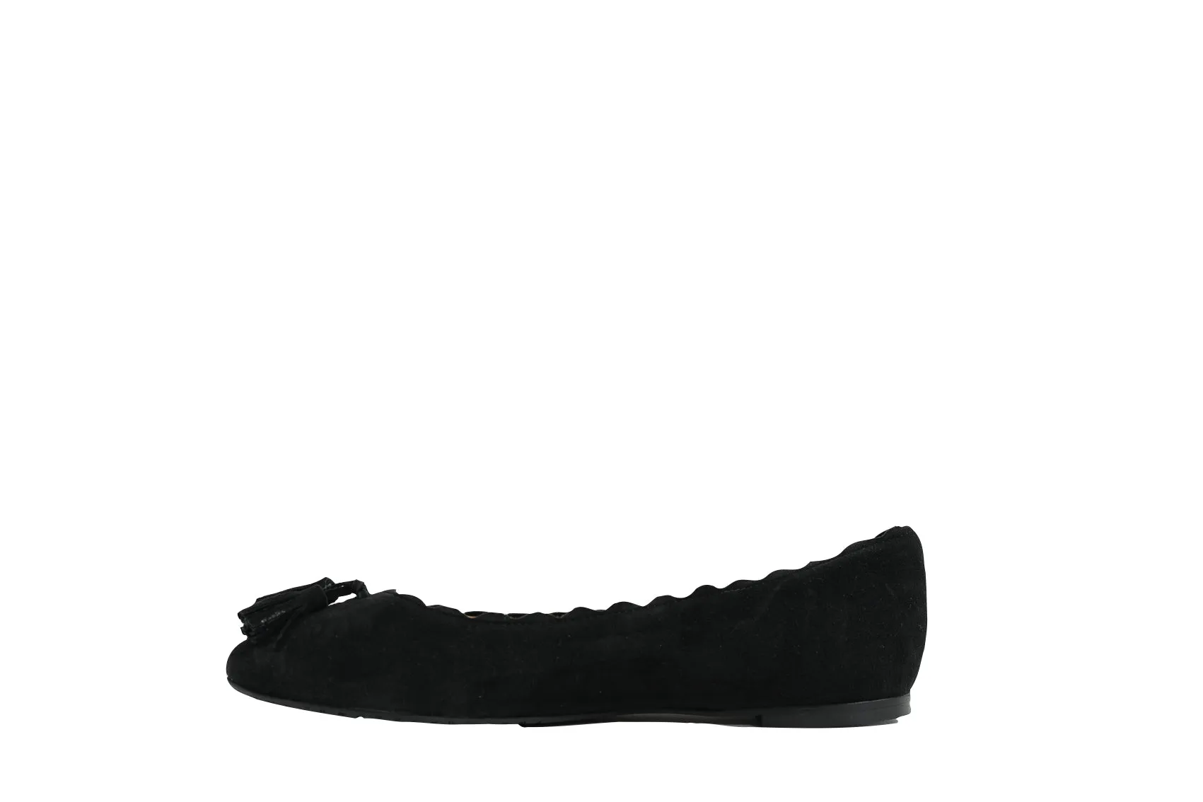 Fabio Rusconi Women's Suede Black Tassle Flat Shoe F3771 40% OFF