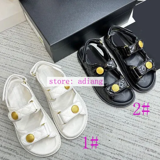 leather sandals vintage flats comfort Rubber sole women 2023 35-40 high quality
