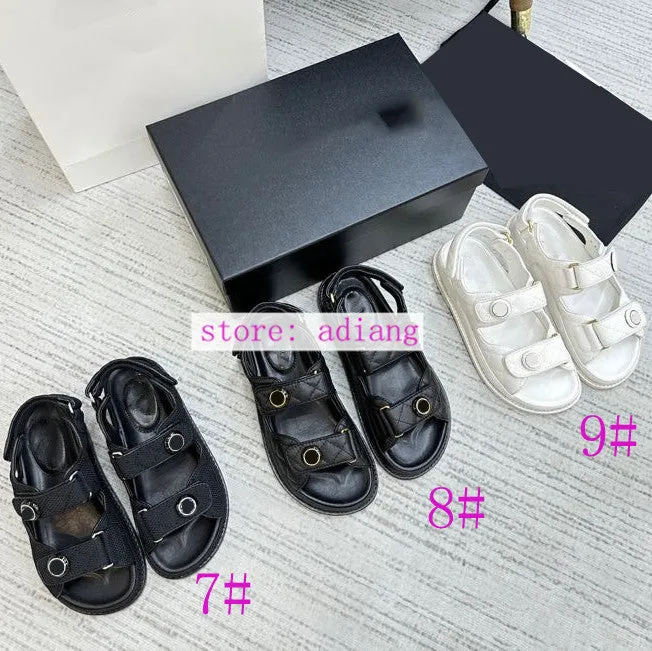 leather sandals vintage flats comfort Rubber sole women 2023 35-40 high quality